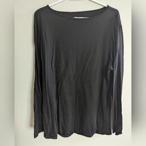 Black Cloudveil Merino Wool Long Sleeve Boat Neck top XXL